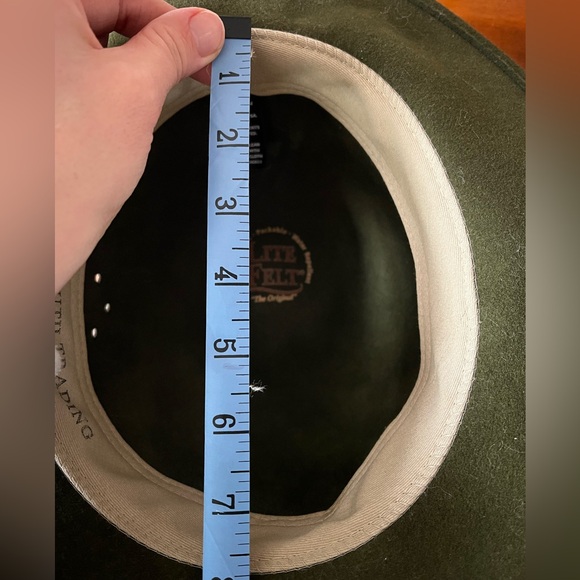 Duluth Trading Olive Green Wool Fedora Hat Lite Felt Water Repellent Crushable - Picture 9 of 12